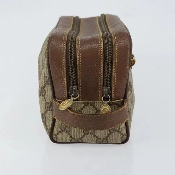 GUCCI GG Supreme Clutch Bag PVC Leather Beige Gold 014 58 6086 Auth bs31128 - Picture 4 of 16